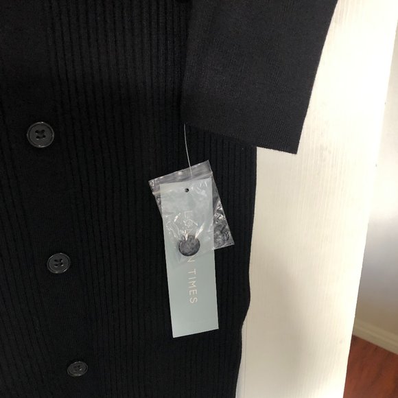 LONDON TIMES Long Sleeve Collared Button Front Dress Black Large - Picture 9 of 9